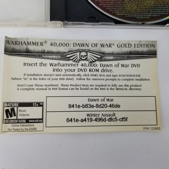 Warhammer 40K 40,000 Dawn of War Gold Edition Windows PC DVD CD Rom Game Fantasy - Picture 3 of 5